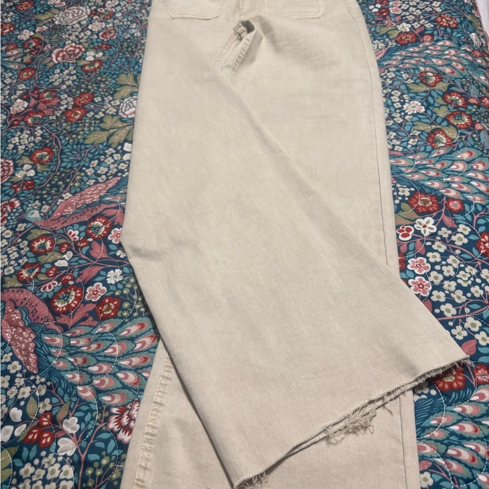 Pat New York Light Beige Wide Leg Jeans - Picture 8 of 9